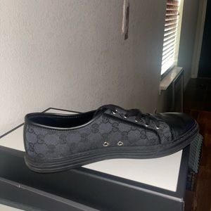 Fancy black checkered Gucci men’s shoes